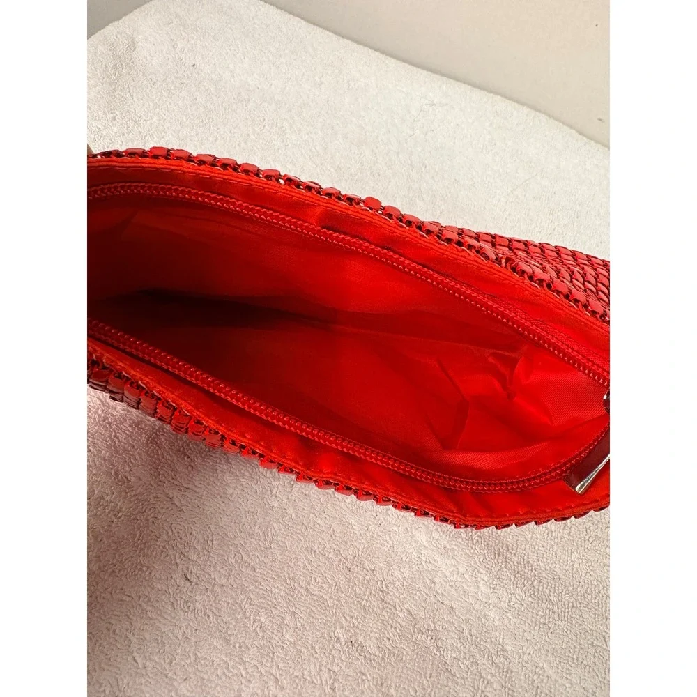 Sparkly Red Mesh‎ Evening Clutch Purse Bag Evening Party